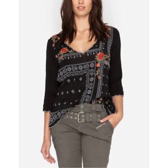 Johnny Was Bennett Floral Embroidered Top XL - Picture 4 of 14